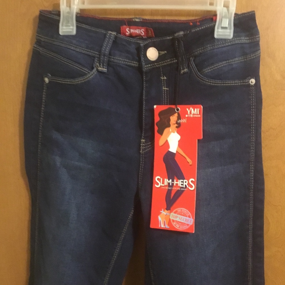 YMI Slim- Her High waisted Dark Wash Skinny Jeans 5 - Picture 5 of 10